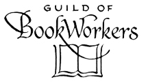 Guild of Bookbinders logo, an open book