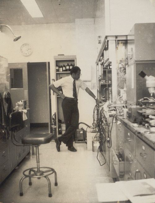 Dr. Wesley Memeger in the lab