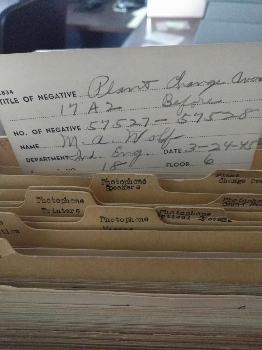 Handwritten and typed index cards about the negatives