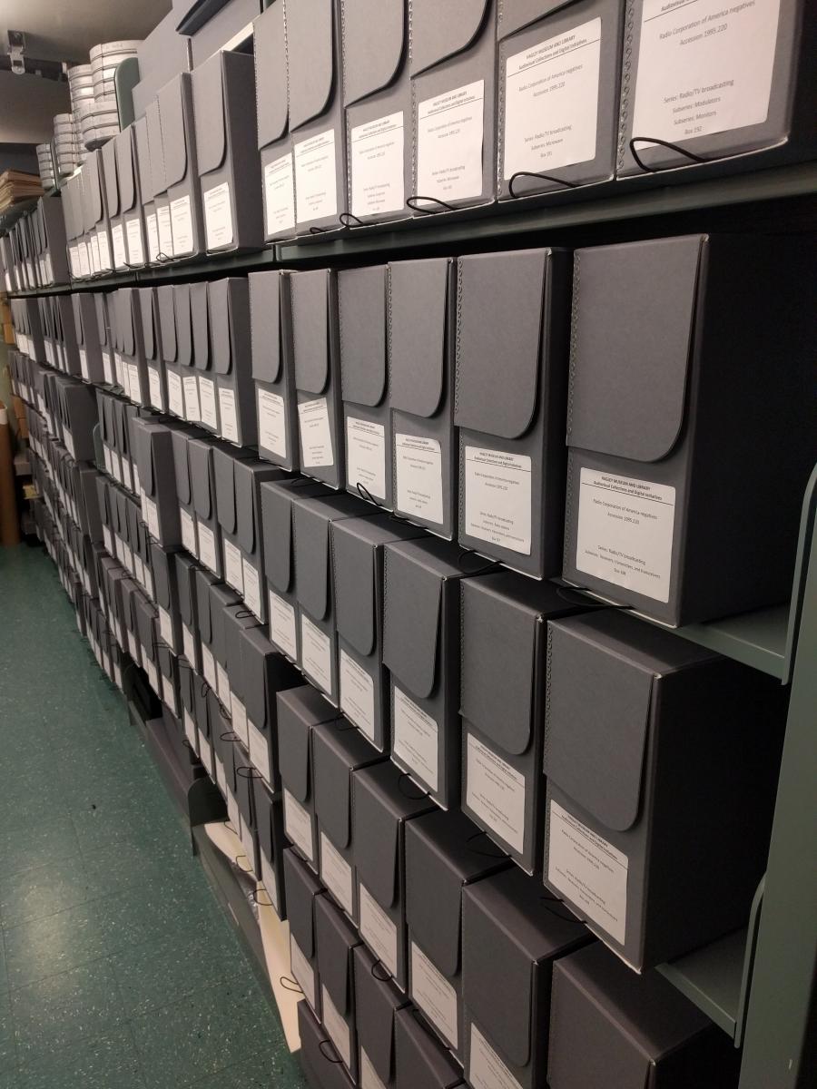 The 298 boxes holding the RCA Victor negatives ready for transport to our cold storage facility