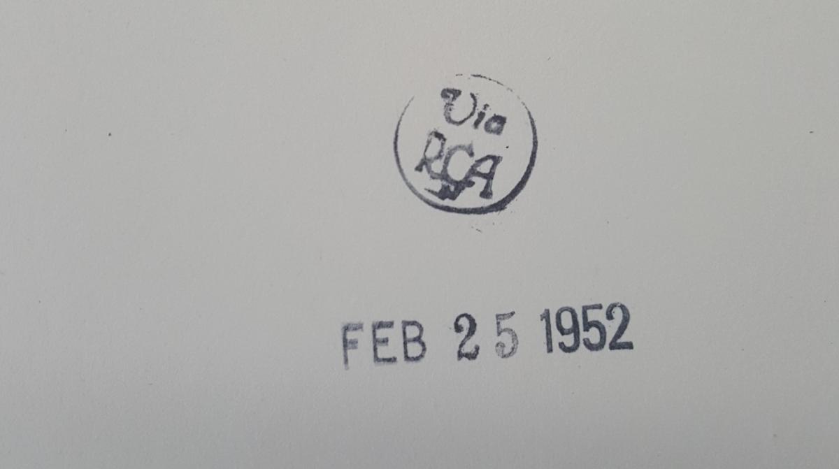 RCA stamp on the back of a photo