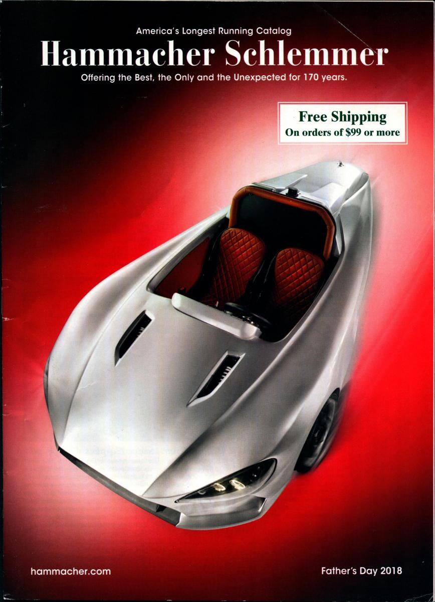 Catalog cover featuring 2-seat sports car