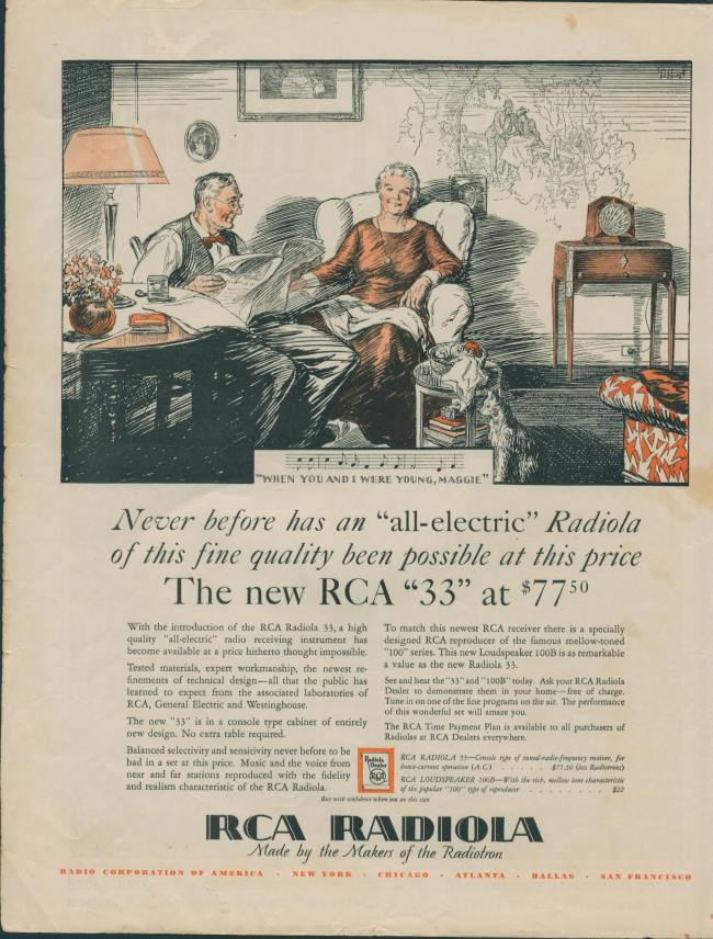 1920's RCA Radiola advertisement