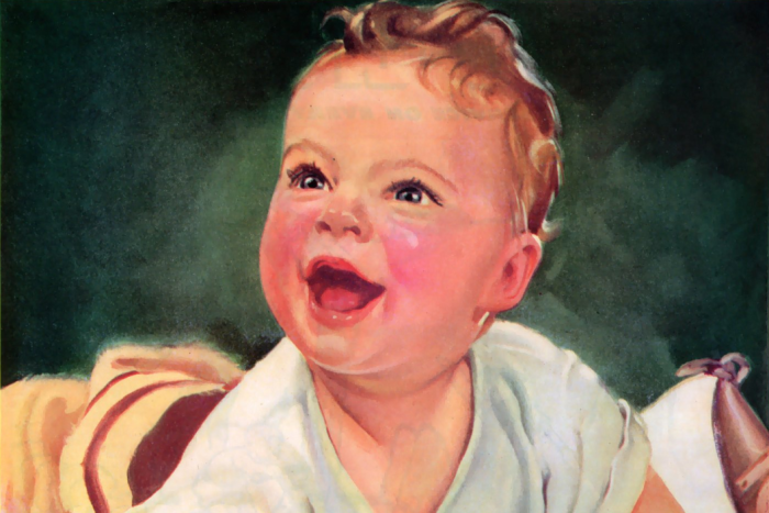 An illustration of a smiling baby