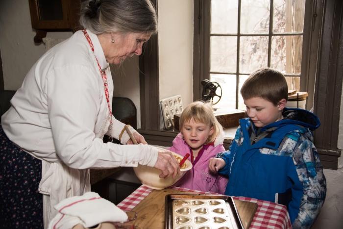 Making cookies in the Gibbons House