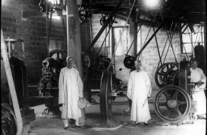 Black and white lantern slide showing lantern slide workers in the Imperial Chinese mint