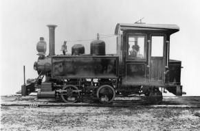 Black and white image of a locomotive built in 1921.
