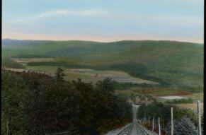 Switchback view of the Mauch Chunk Railway tracks from the top of Jefferson Plane