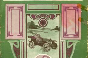 Cover for sheet music titled "Keep Away from the Fellow who owns an Automobile". Cover depicts a ca