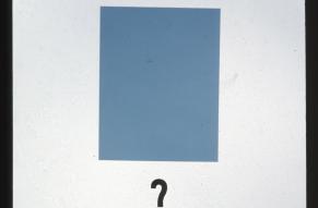 Image with a blue square and text reading "What Color Is This?"