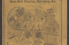 Cover of a pamphlet with an illustration of two men running next to one another.