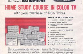 Ad for an at-home course on color television maintenance and repair for service technicians.