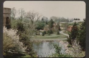 Kodachrome photograph of Longwood Gardens, garden view.