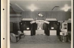 Exhibit booth of air conditioning units at a home appliances trade show.