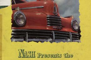 Catalog advertising Nash Automobile's 1942 "Million Dollar Beauty" with a photograph of a woman and the front of the car.