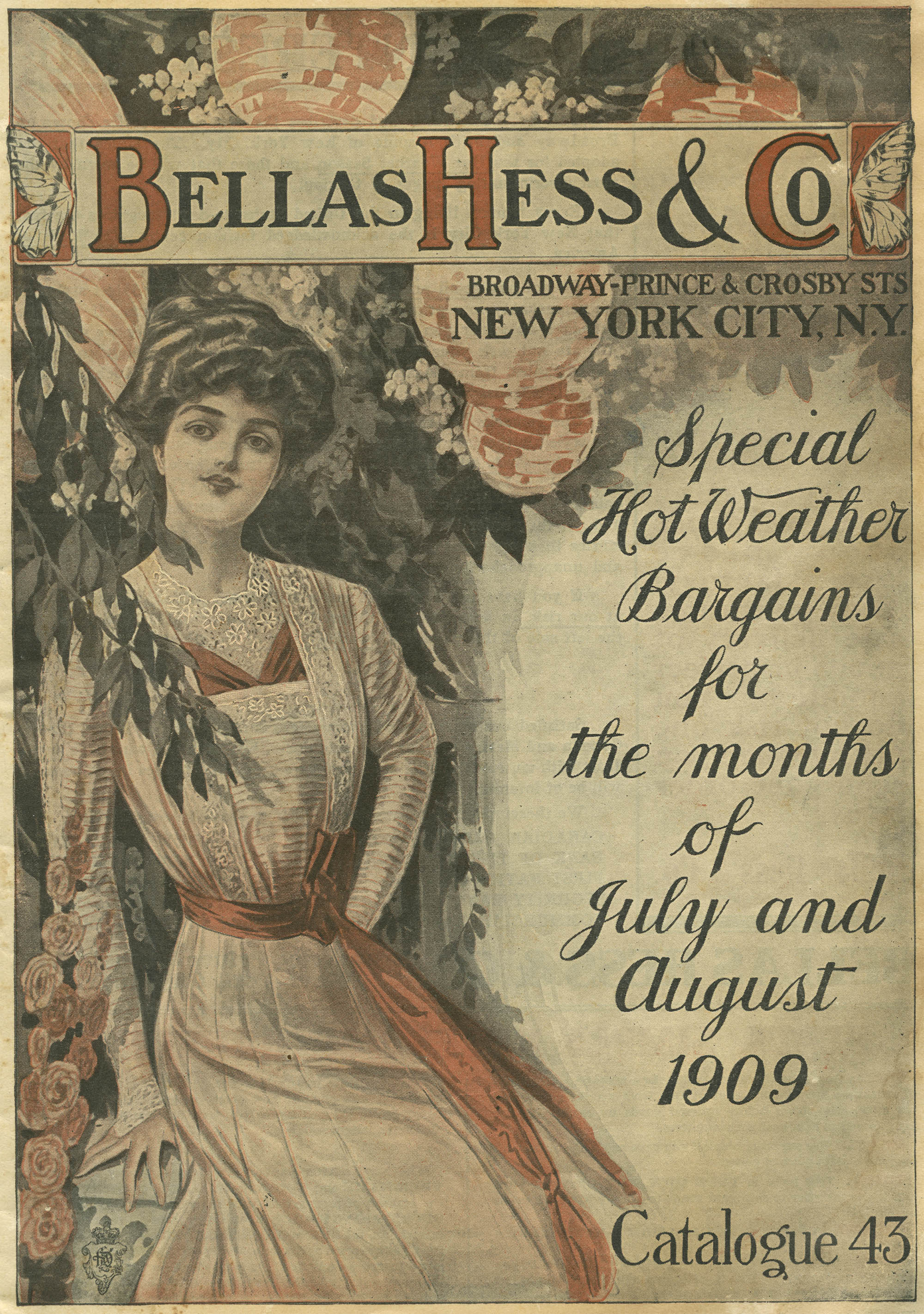 Mail order catalog cover featuring a woman in 1909 style dress.