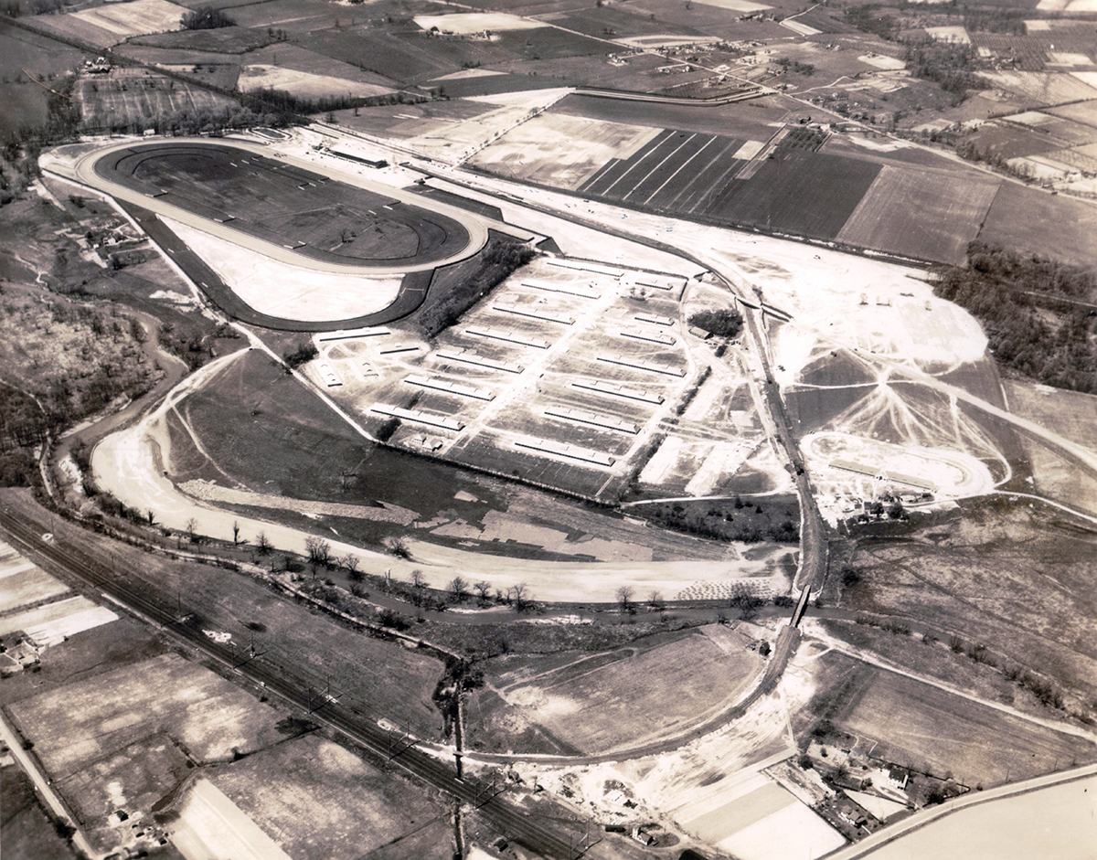Aerial view of race track