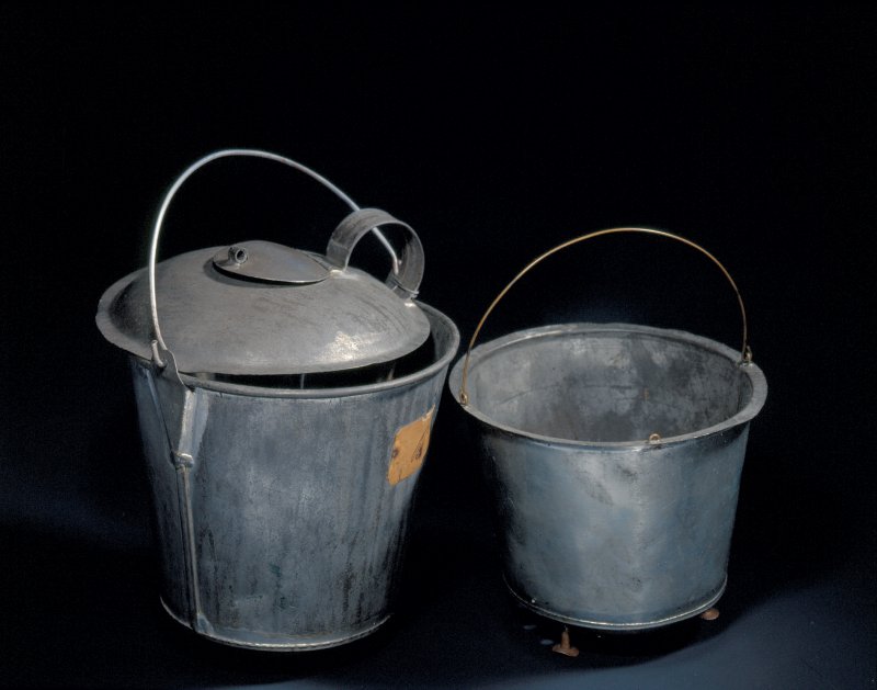 Boiler patent- two metal buckets, one with a lid.